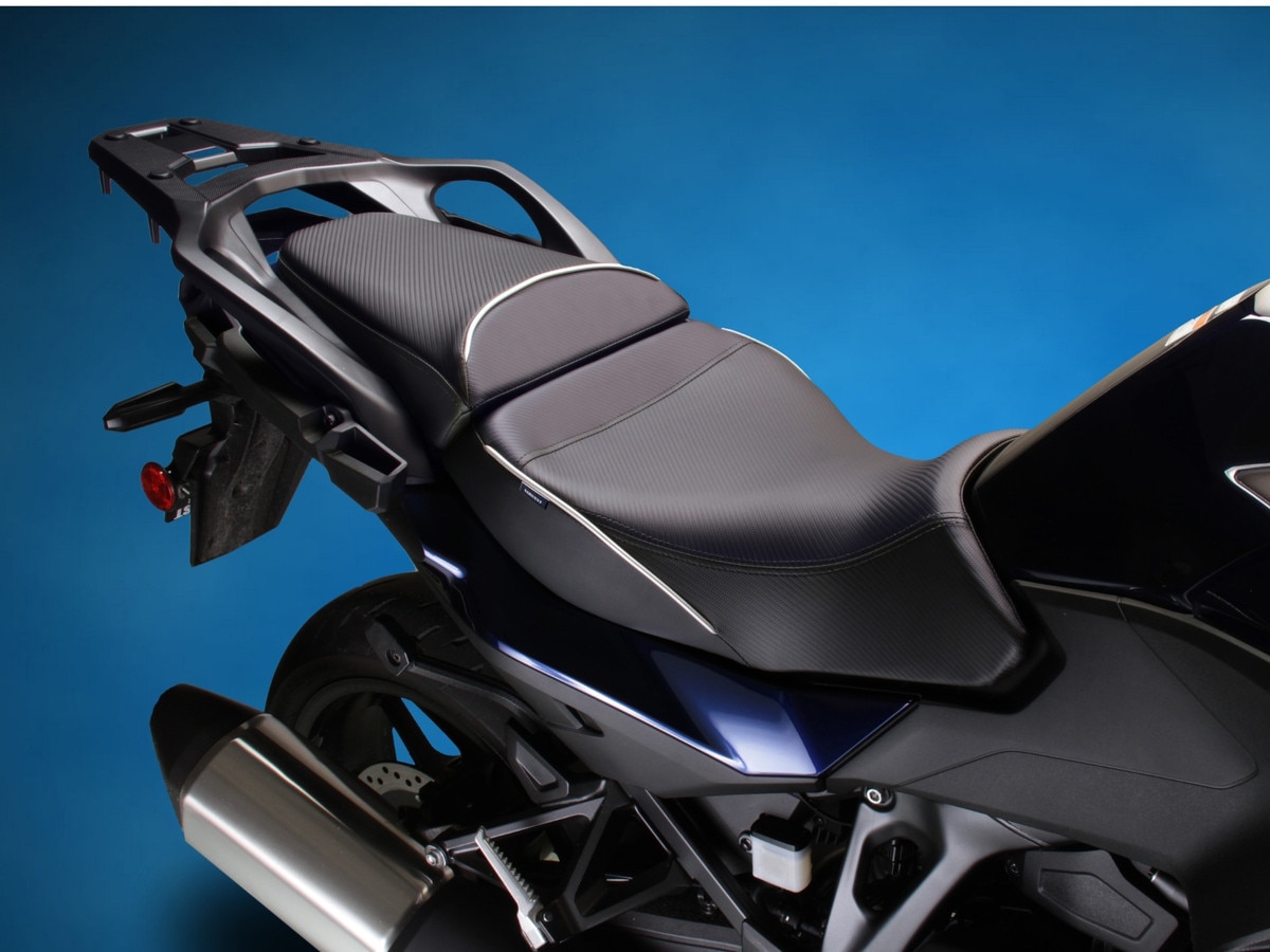 Available for the Honda NT1100 is Sargent's World Sport Performancce Seat with CFX all black (shown with silver welt).
